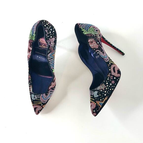 NEW Christian Louboutin Limited Edition Hot Chick Starlight Crystals Pumps 38 - Picture 1 of 11